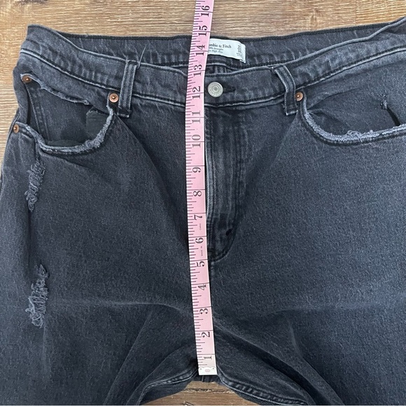 Abercrombie & Fitch 90s Ultra High Rise Straight Jean Black Size 33/16 - Picture 9 of 11